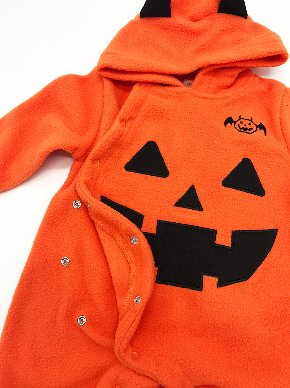 Baby Toddler Halloween Fleece Chic Pumpkin Costume Hooded Romper (95/18-24 Months)