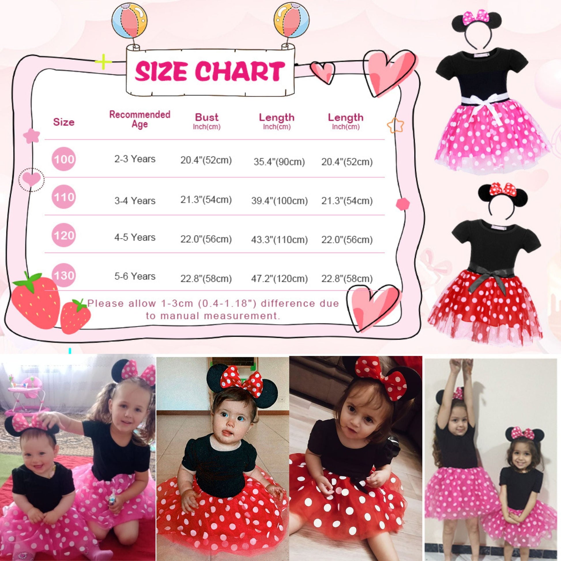 Minnie Mouse Costume Girls Dress up Princess Toddler Cute Polka Dots F Babykayla fashion Minnie Mouse Costume Girls Dress up Princess Toddler Cute Polka Dots F Babykayla fashion